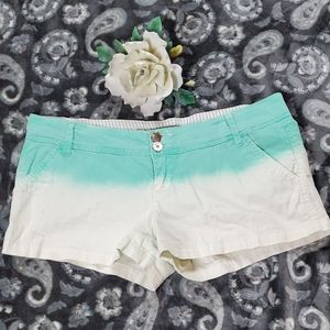 BKE Darby Teal and Cream Tie Dye Shorts